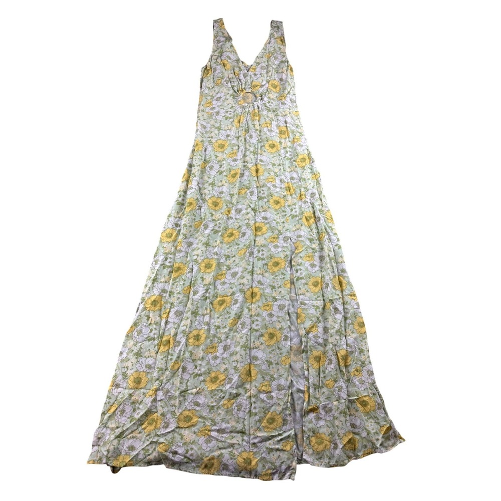 & Other‎ Stories Printed Sleeveless Maxi Dress Women 4 Yellow Floral Boho Summer